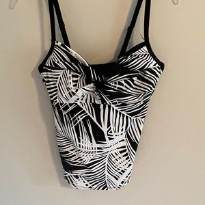 Athleta Tankini Top - Black & White